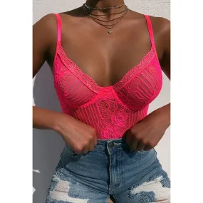 Neon Lace Backless Bodysuit - 5 colors