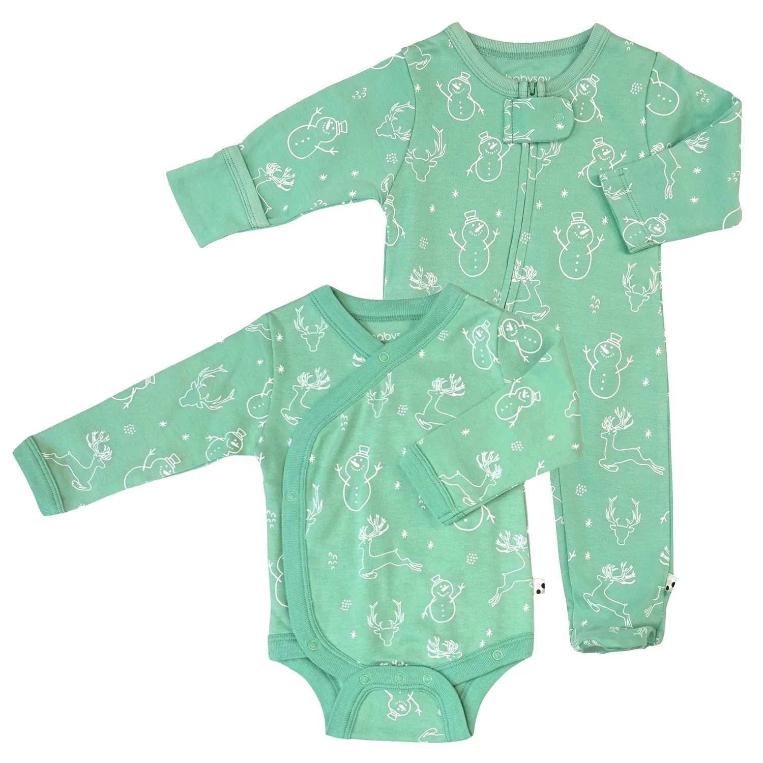 Newborn Baby Organic Sleeper Footie Kimono Bodysuit Set