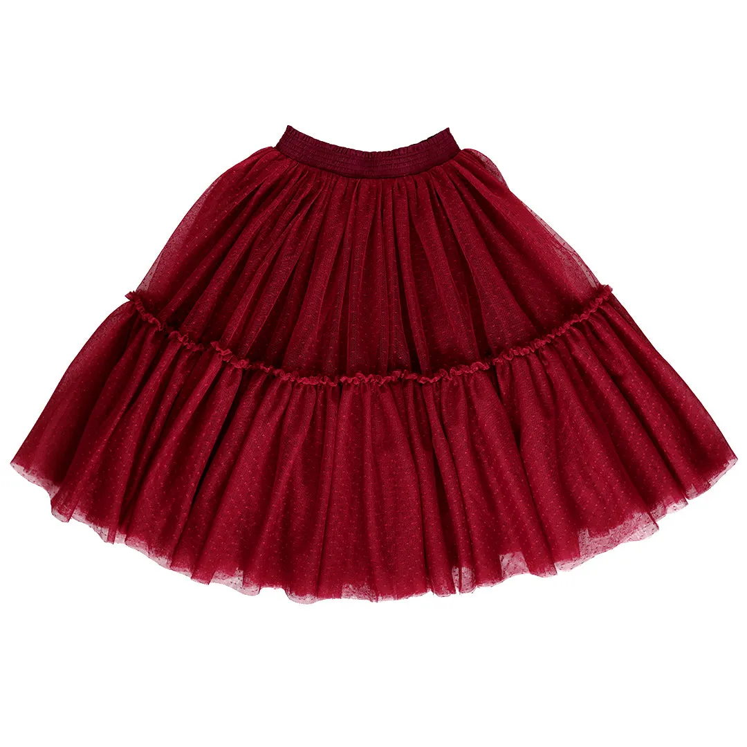 nutcracker tutu - cranberry hail spot tulle