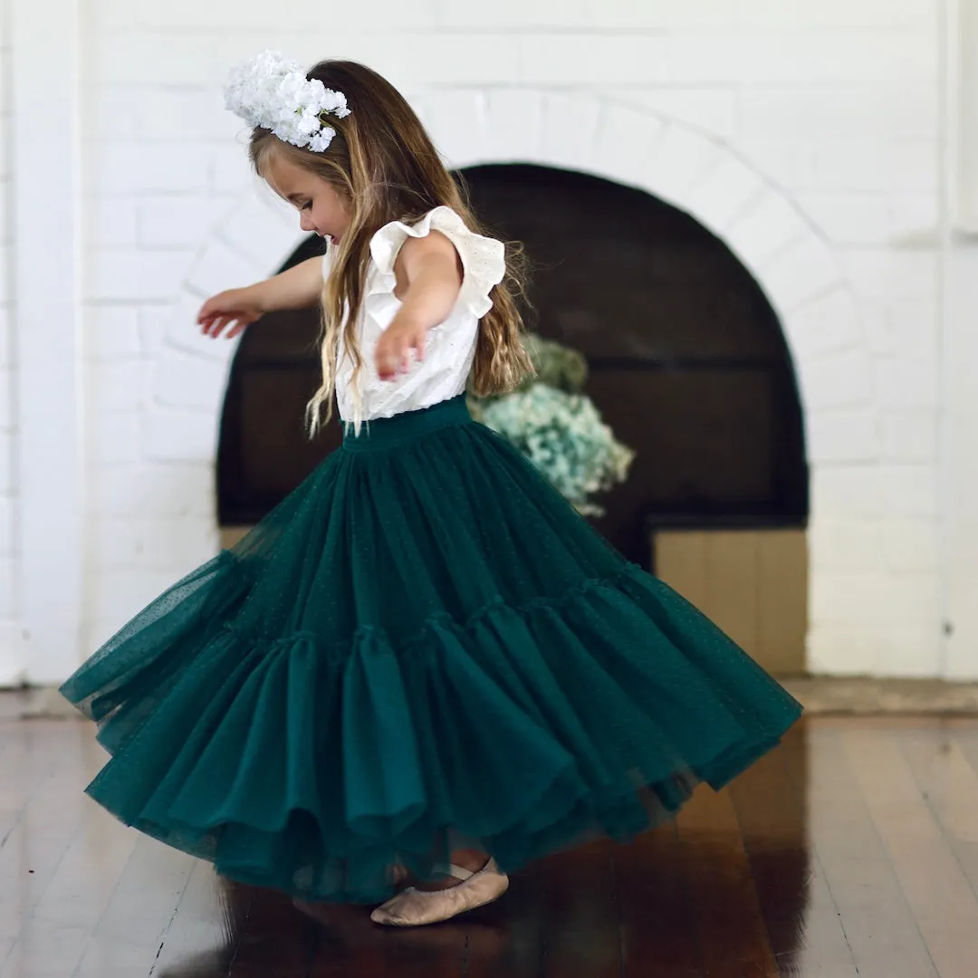 nutcracker tutu - evergreen hail spot tulle