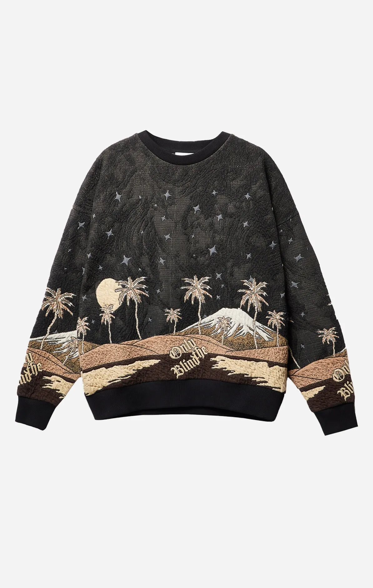 ONLY THE BLIND - Sepia Mountain Jacquard Sweatshirt