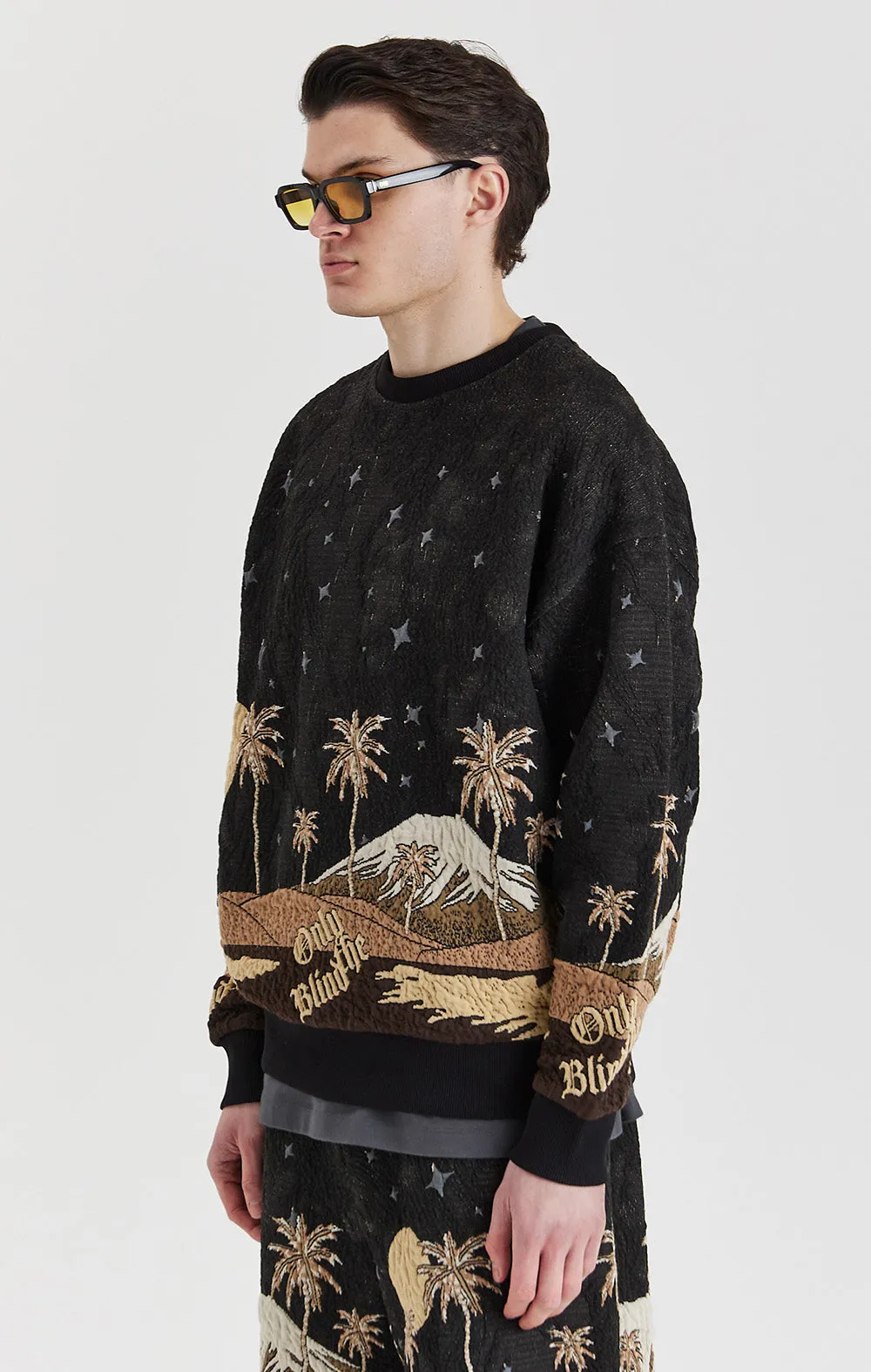 ONLY THE BLIND - Sepia Mountain Jacquard Sweatshirt