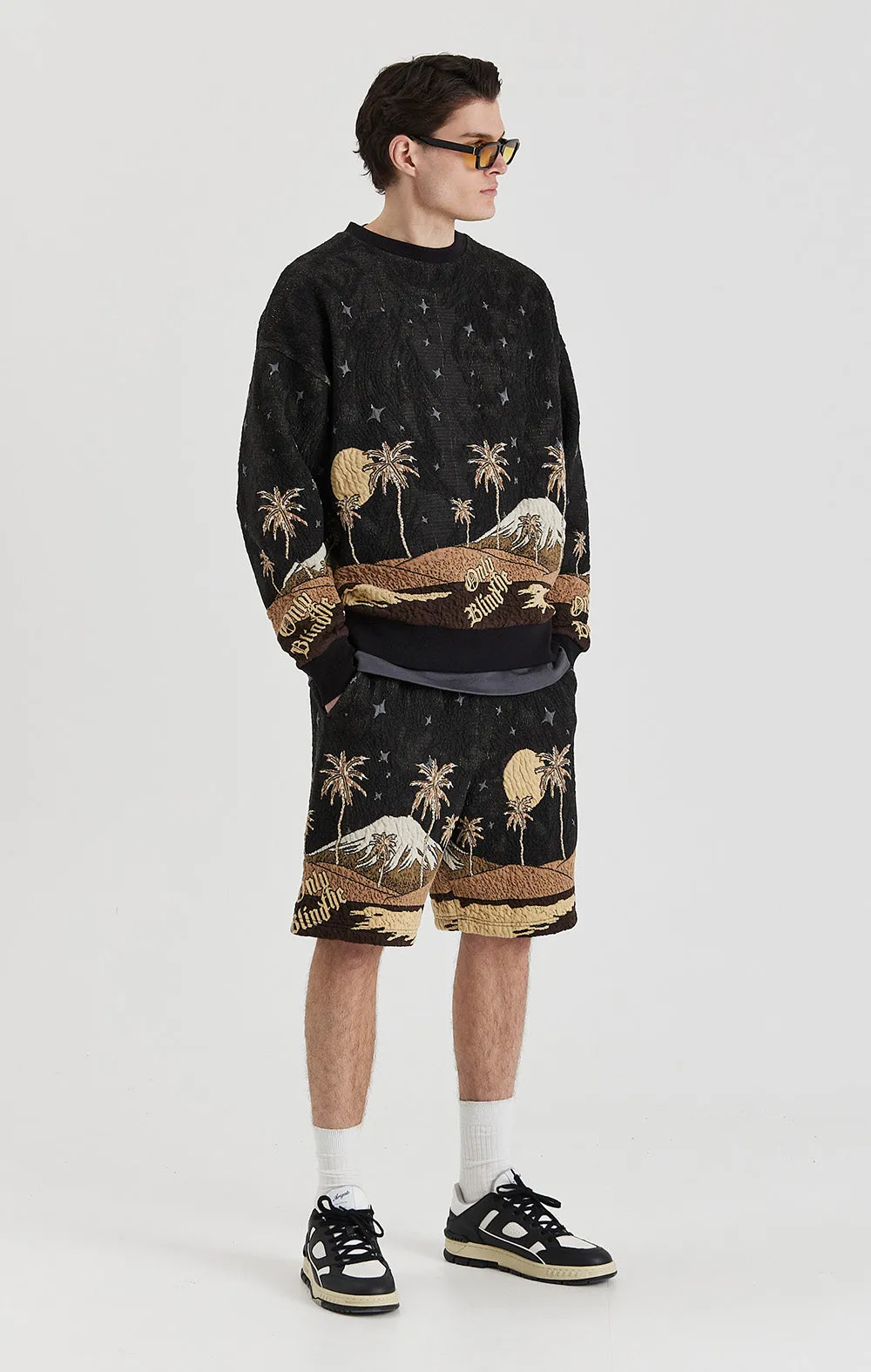 ONLY THE BLIND - Sepia Mountain Jacquard Sweatshirt