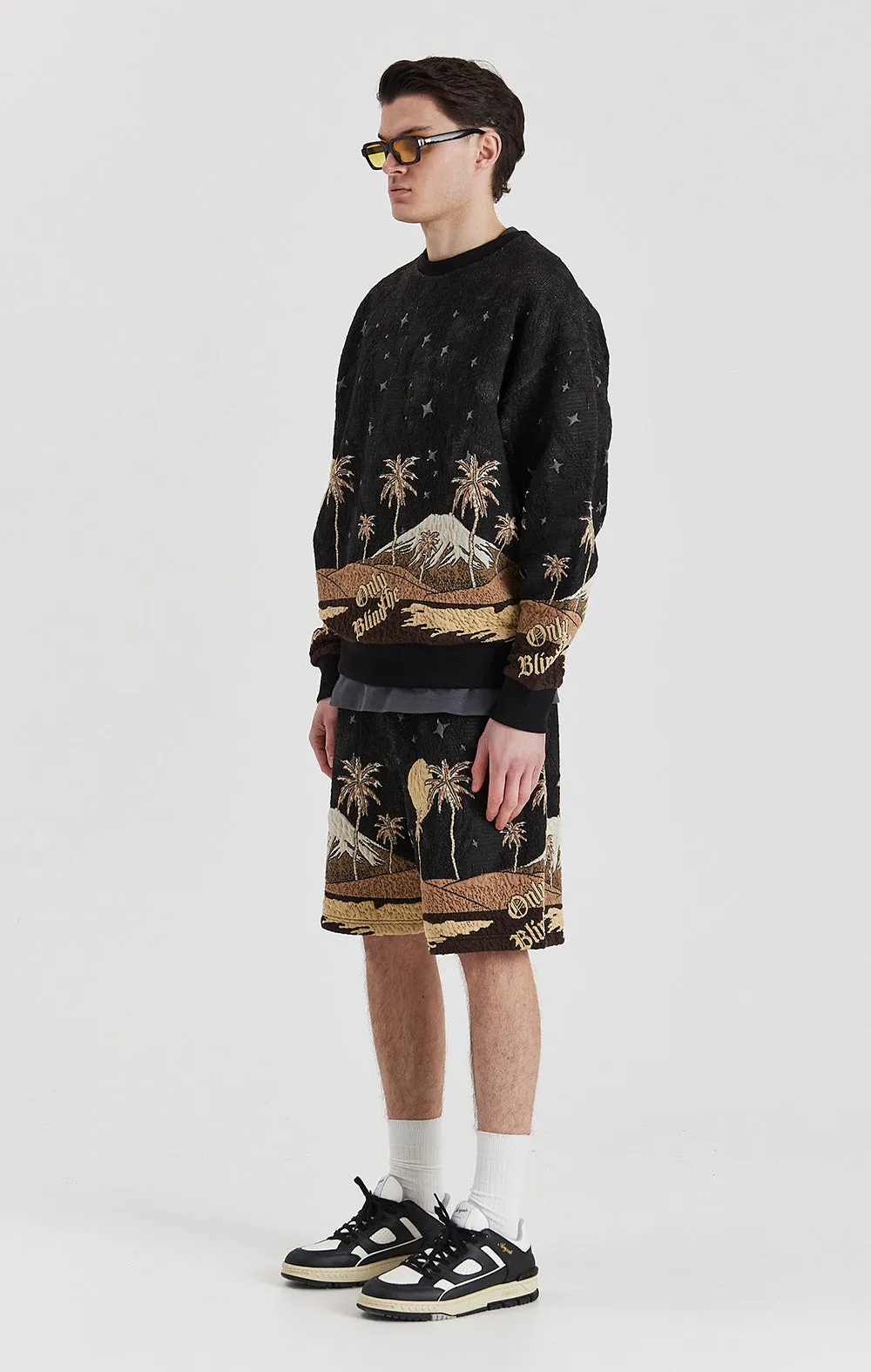 ONLY THE BLIND - Sepia Mountain Jacquard Sweatshirt