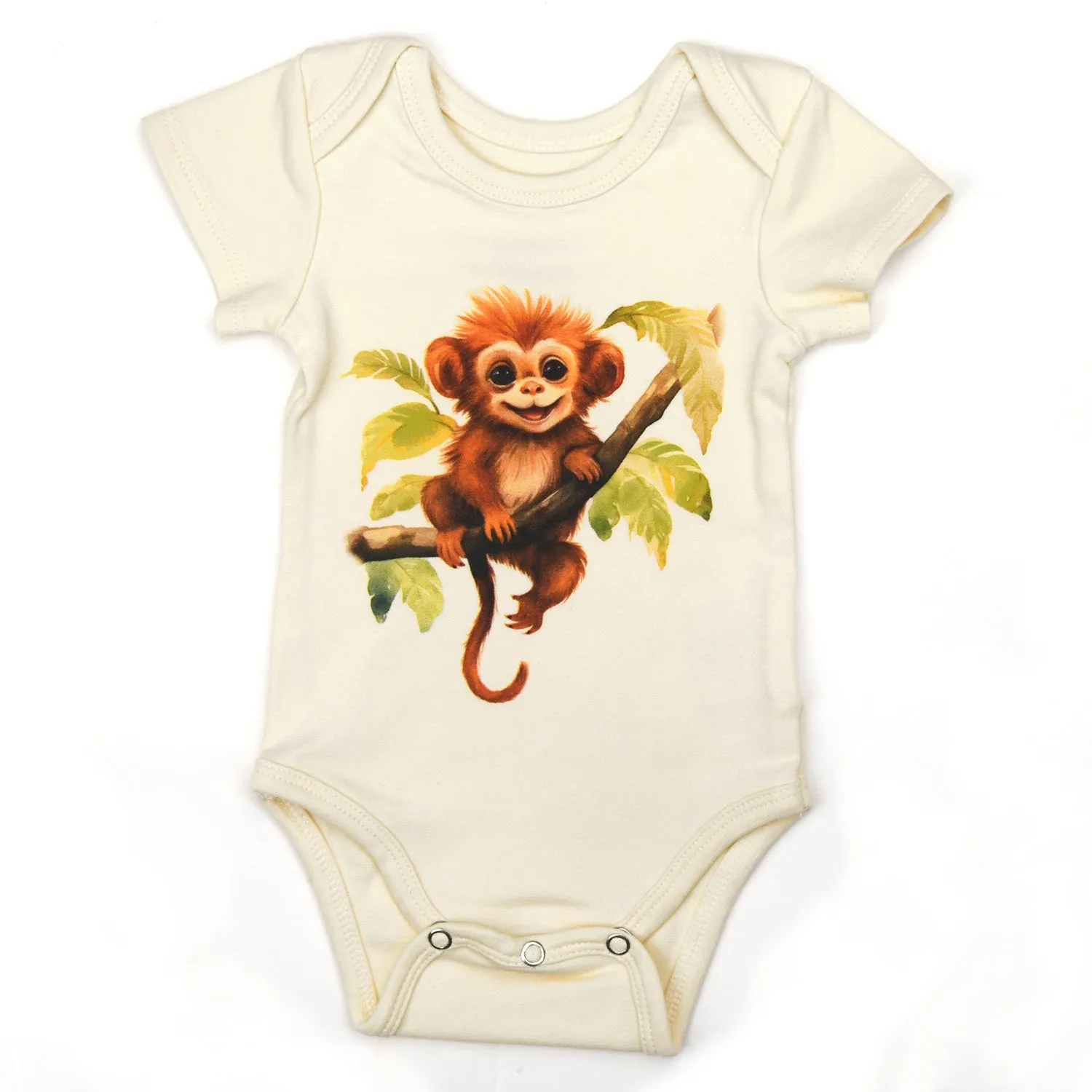 Organic Cotton Short Sleeve Baby Bodysuit, Tamarin