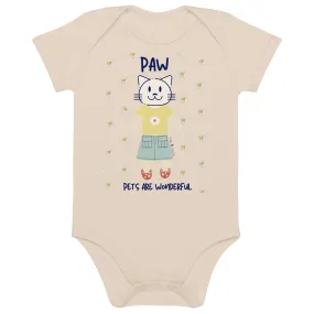 PAW, Cat themed organic baby bodysuit