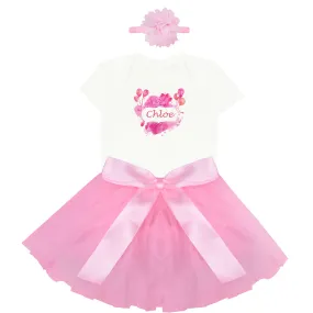 Personalized Baby Tutu Set- Pink Balloons