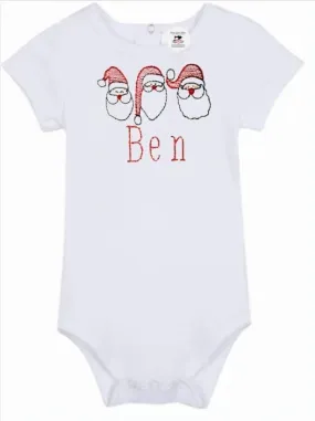 Personalized  Christmas Trio  Santa Unisex Baby Onesie Bodysuit Gift