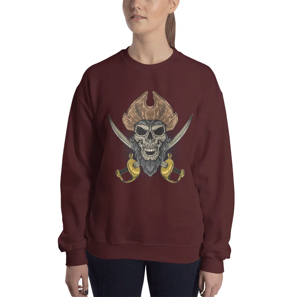 Pirate skull in front of crossed sabers Women's Sweatshirt