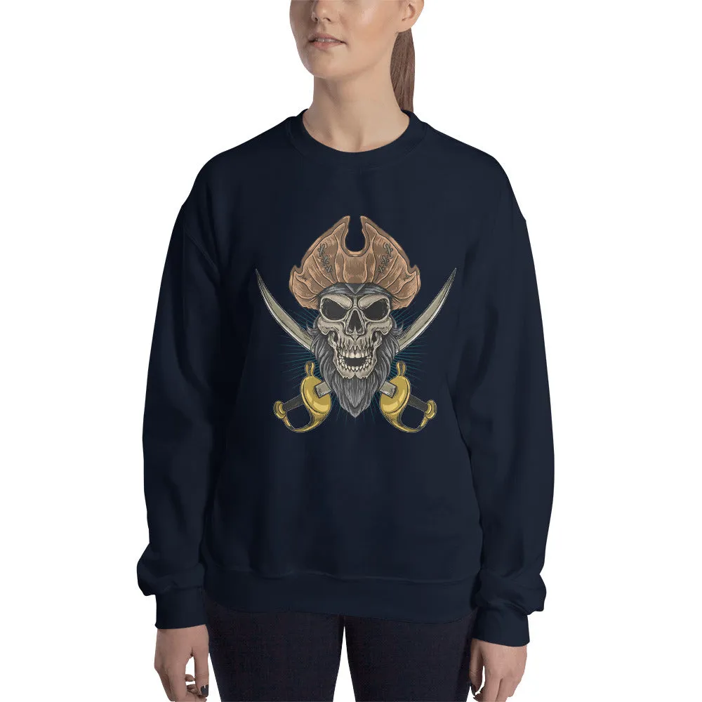 Pirate skull in front of crossed sabers Women's Sweatshirt