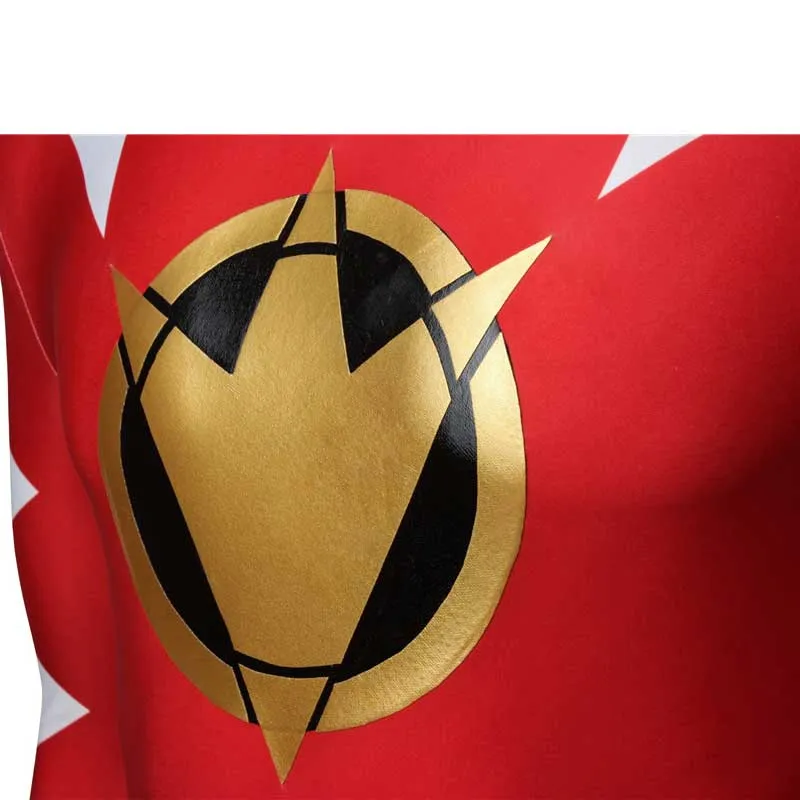 Power Rangers Costume Dino Thunder Red Dino Ranger Onesies Jumpsuit Zentai Bodysuit Boots Cosplay Adult