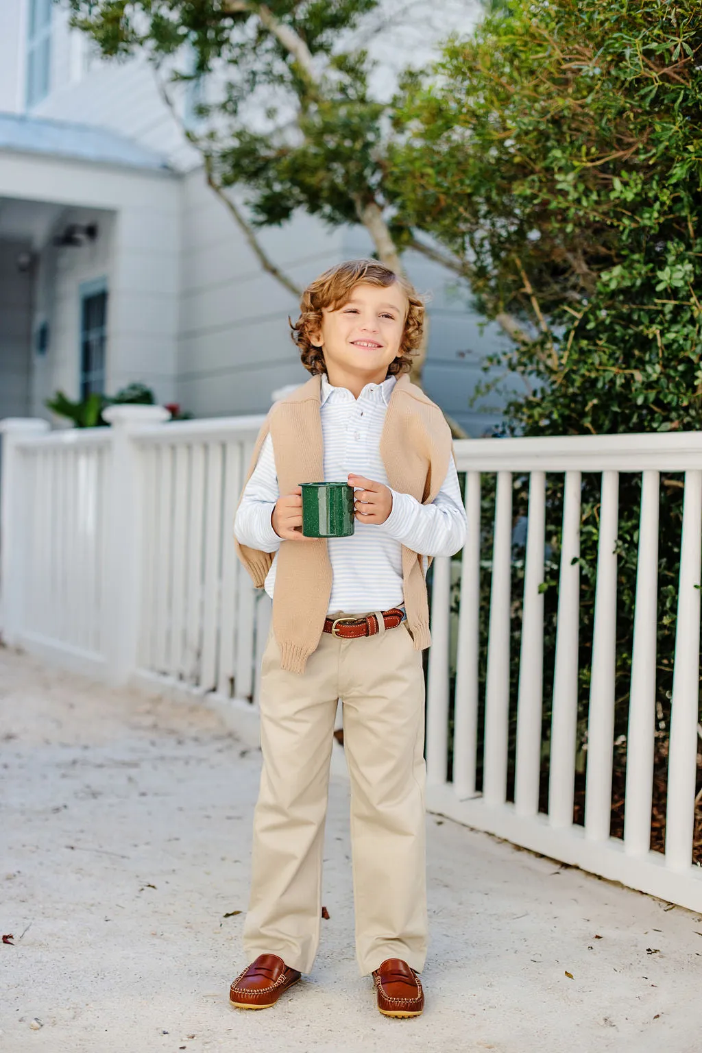 Prep School Pants - Keeneland Khaki with Nantucket Navy Stork