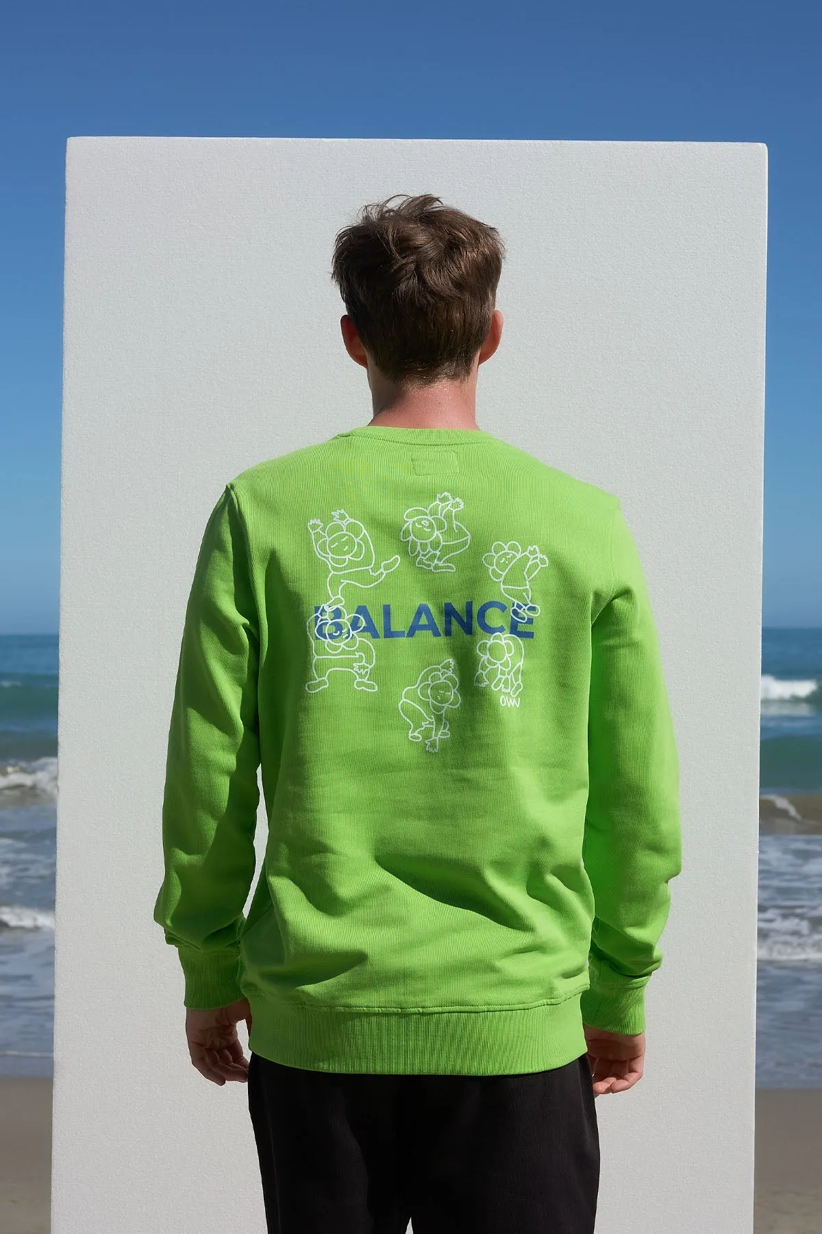 Printed Men's Crew Neck Sweatshirt Green