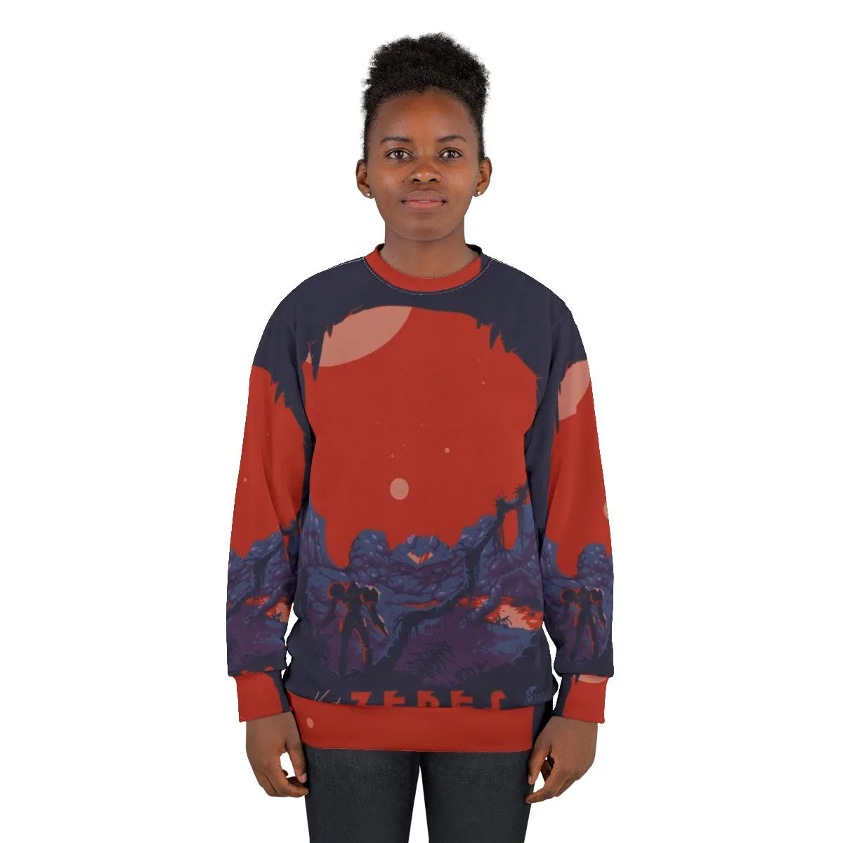 "Explore Zebes: Metroid-Inspired Retro Sweatshirt"