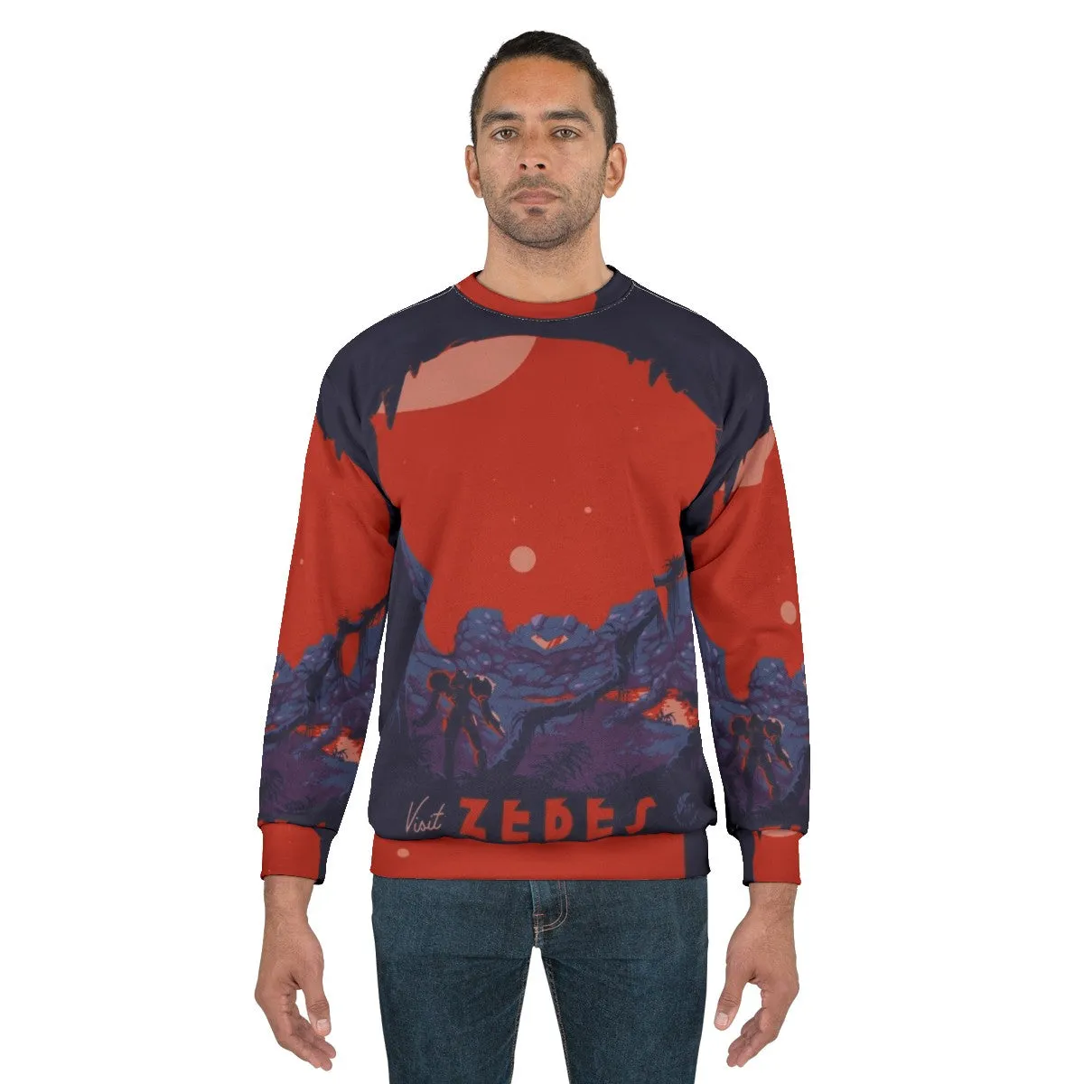 "Explore Zebes: Metroid-Inspired Retro Sweatshirt"