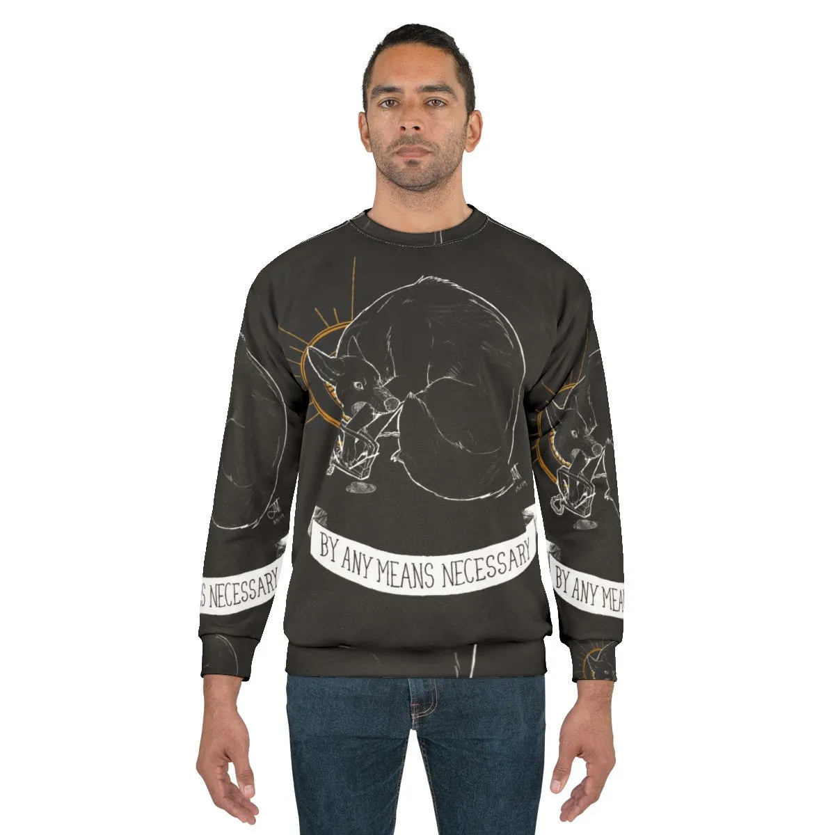 "Trash Blessings Coyote Sweatshirt - Folk Punk Clothing for Good Luck"