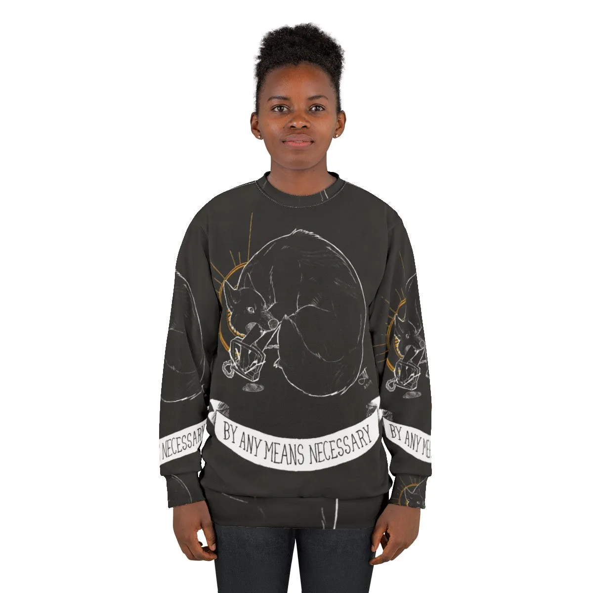 "Trash Blessings Coyote Sweatshirt - Folk Punk Clothing for Good Luck"