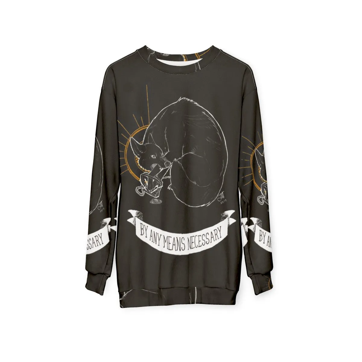 "Trash Blessings Coyote Sweatshirt - Folk Punk Clothing for Good Luck"