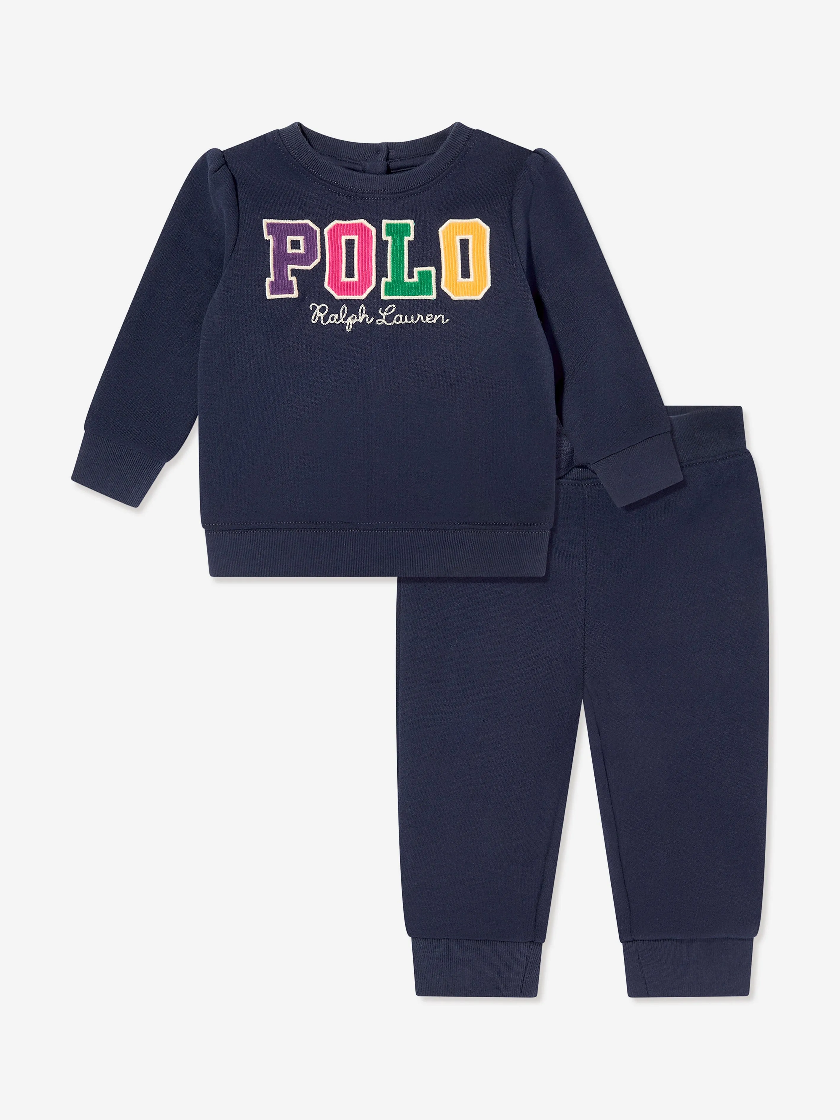 Ralph Lauren Baby Girls Polo Tracksuit in Navy