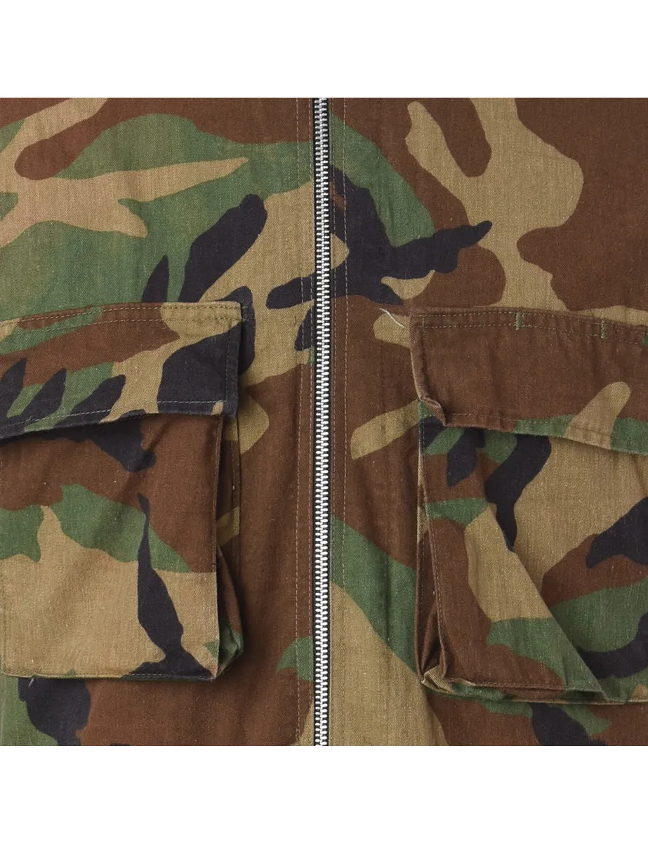 Reworked Workwear Jackson Camo Bomber Jacket - XS