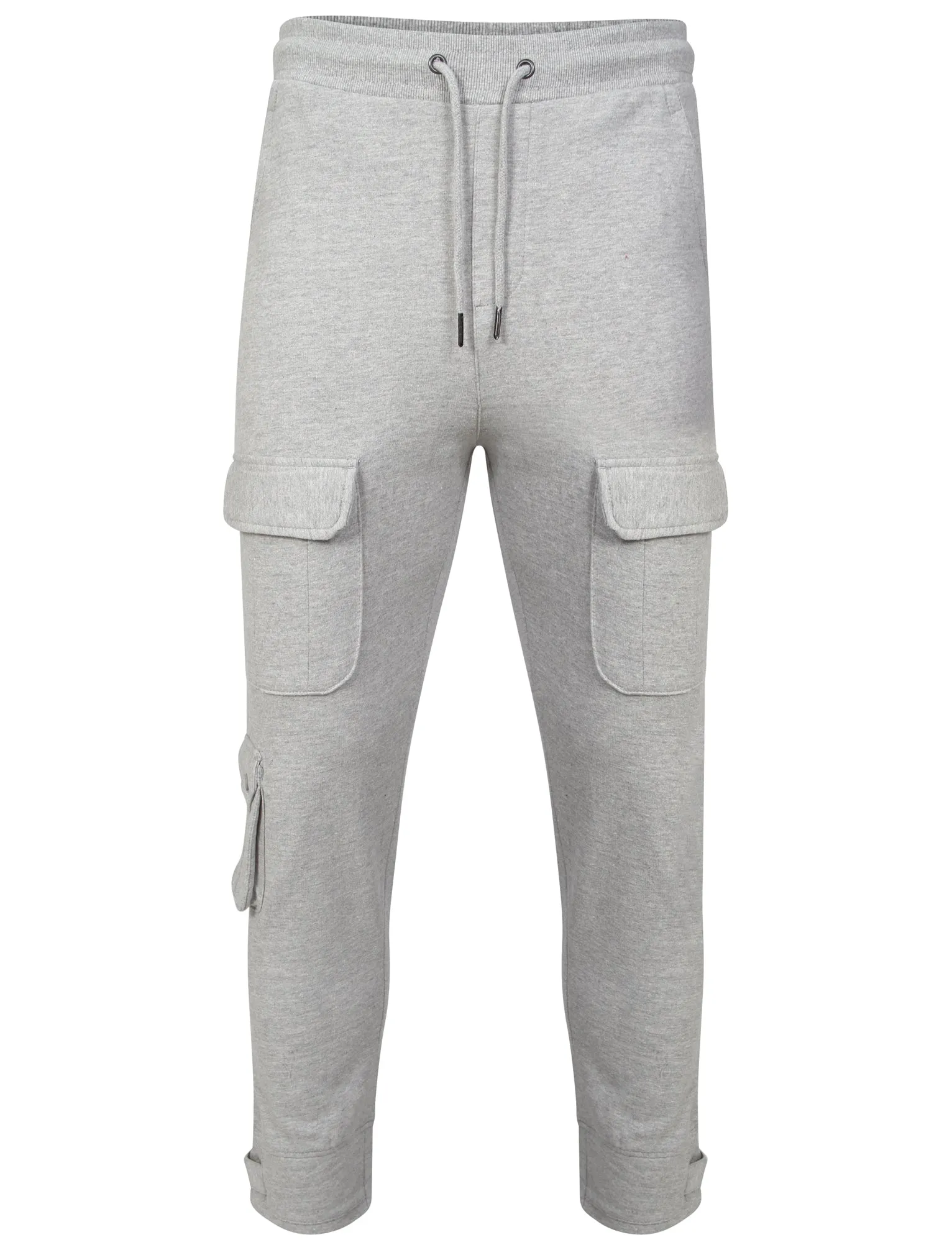 Robbie Military Pocket Cuffed Joggers in Light Grey Marl