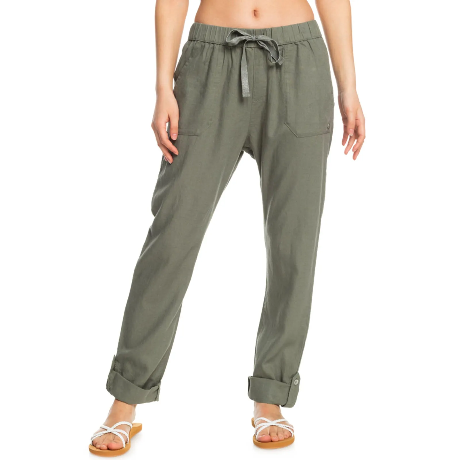 Roxy Womens On The Seashore Linen Trousers Cargo Pants