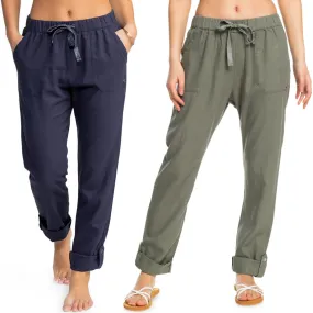 Roxy Womens On The Seashore Linen Trousers Cargo Pants