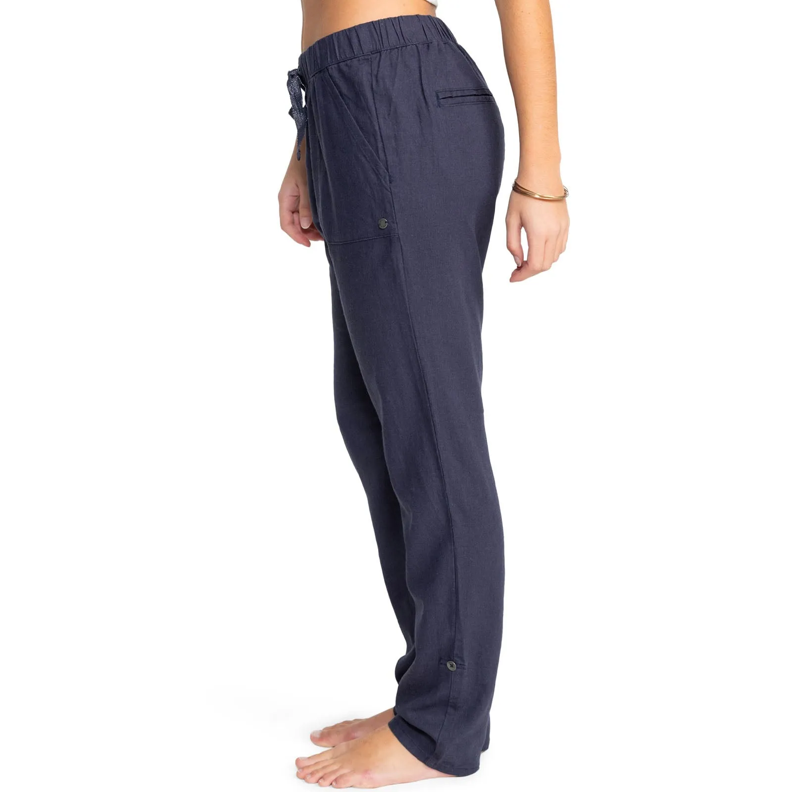 Roxy Womens On The Seashore Linen Trousers Cargo Pants