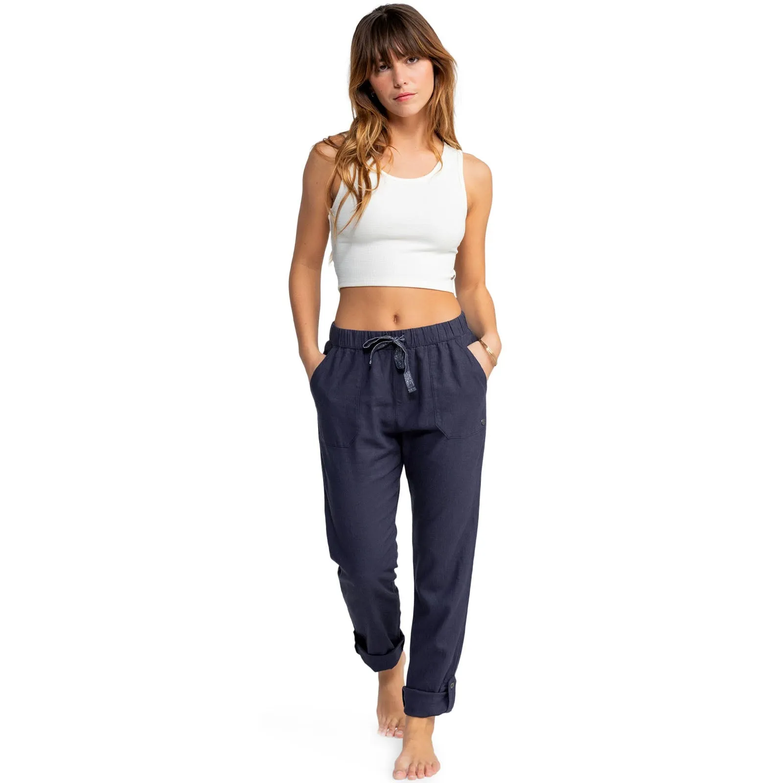 Roxy Womens On The Seashore Linen Trousers Cargo Pants