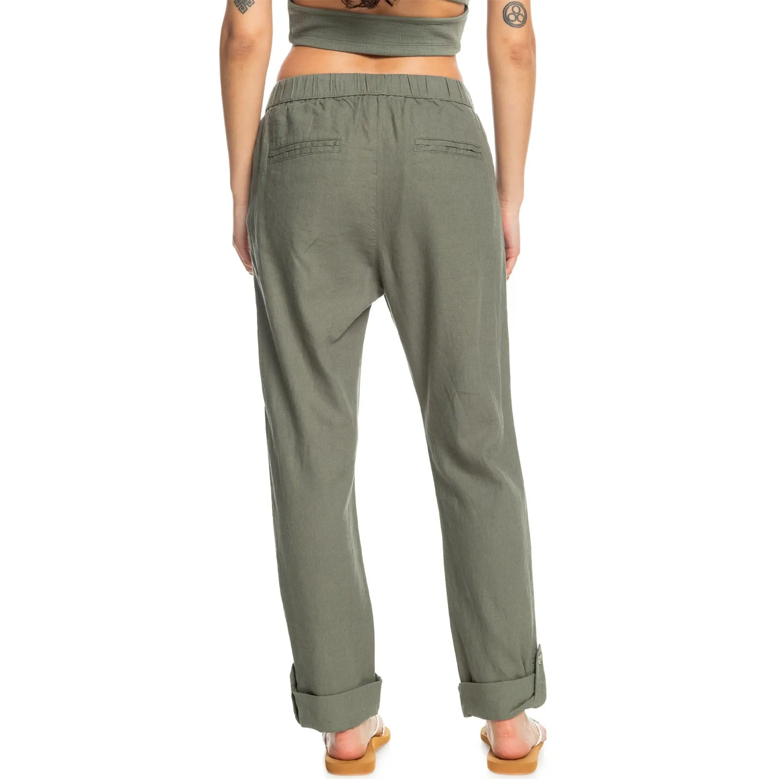 Roxy Womens On The Seashore Linen Trousers Cargo Pants