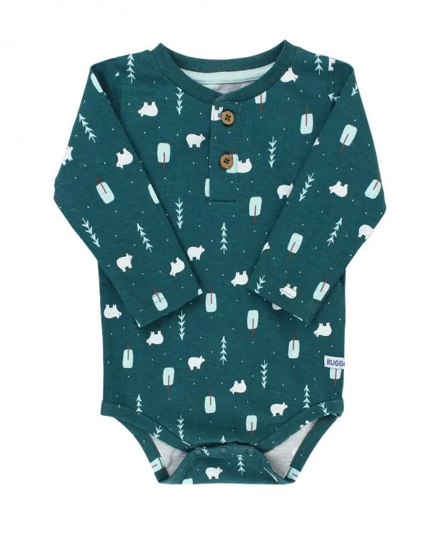 RuggedButts ~ Polar Frost Raglan Henley Bodysuit