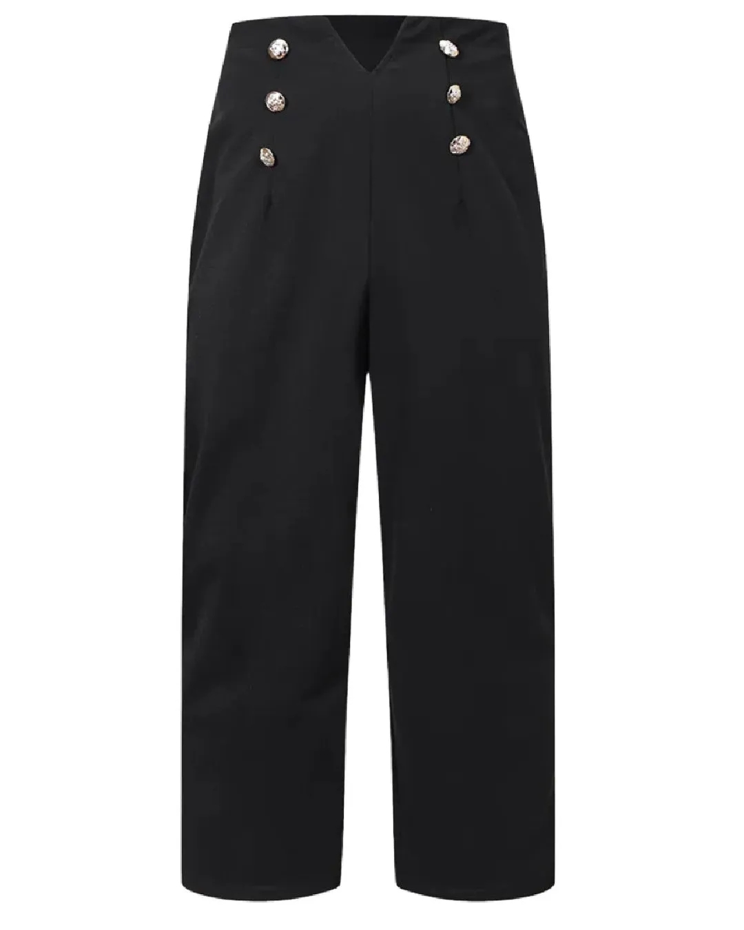 Sailor- the Black High Waist Sailor Pants Plus Size