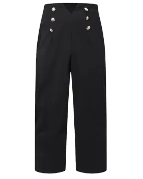 Sailor- the Black High Waist Sailor Pants Plus Size