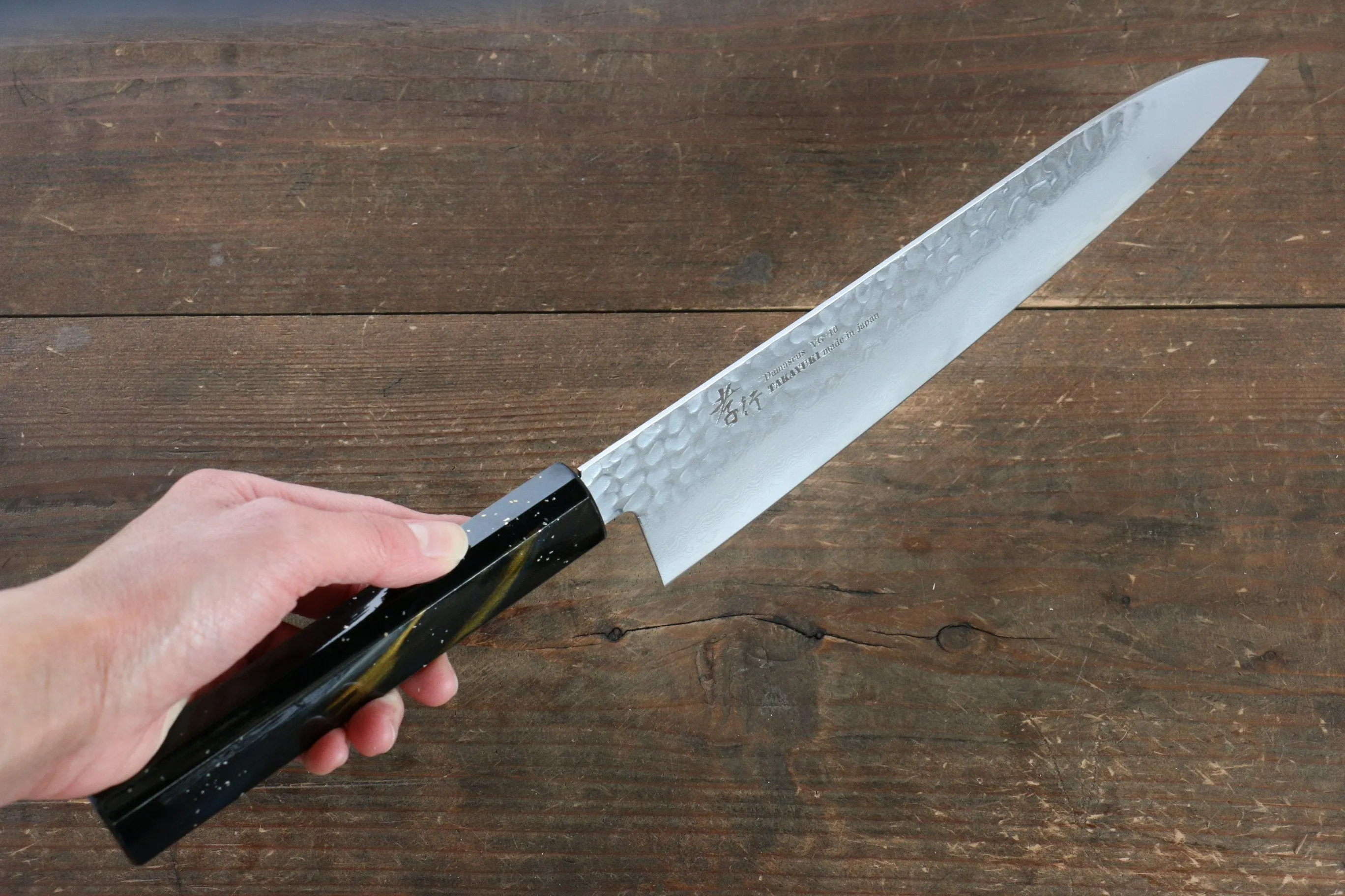 Sakai Takayuki VG10 33 Layer Damascus Gyuto 240mm Live oak Lacquered (Saiu) Handle