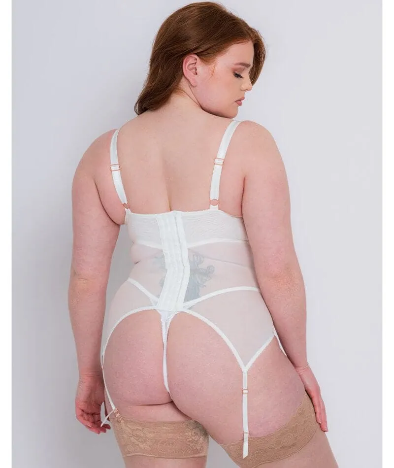 Scantilly Fascinate Plunge Basque - White