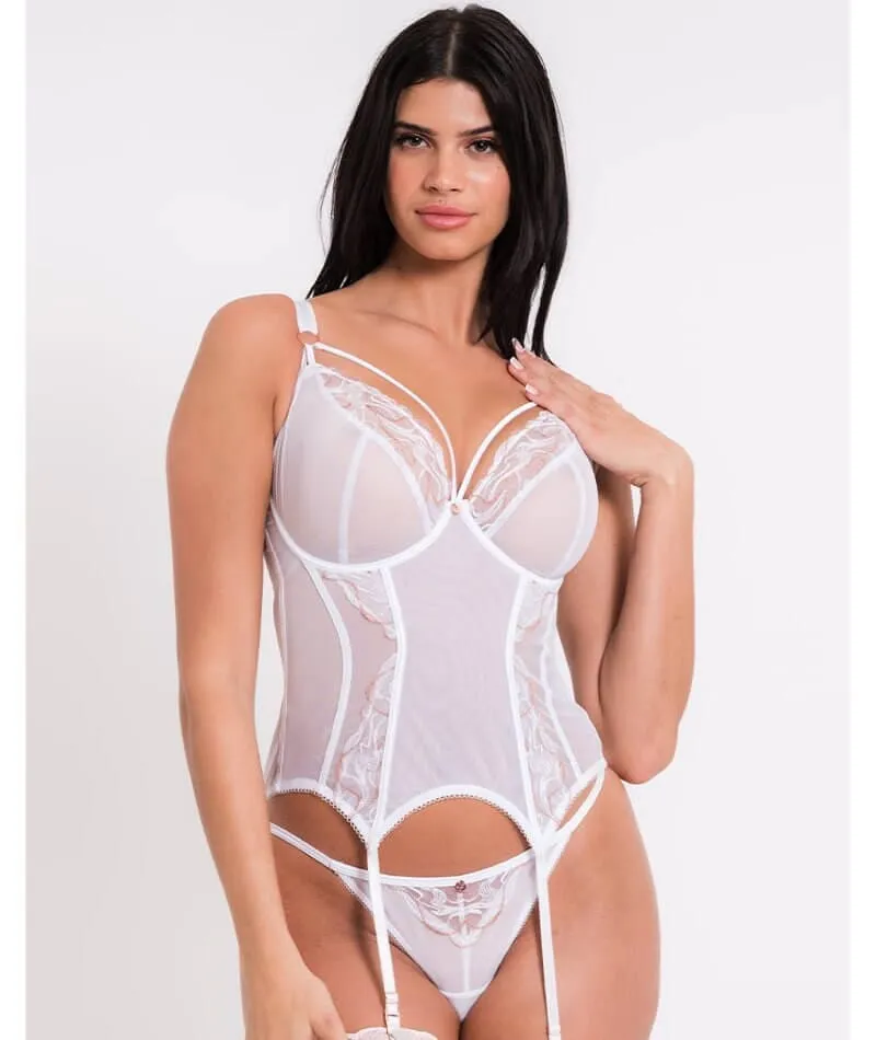 Scantilly Fascinate Plunge Basque - White