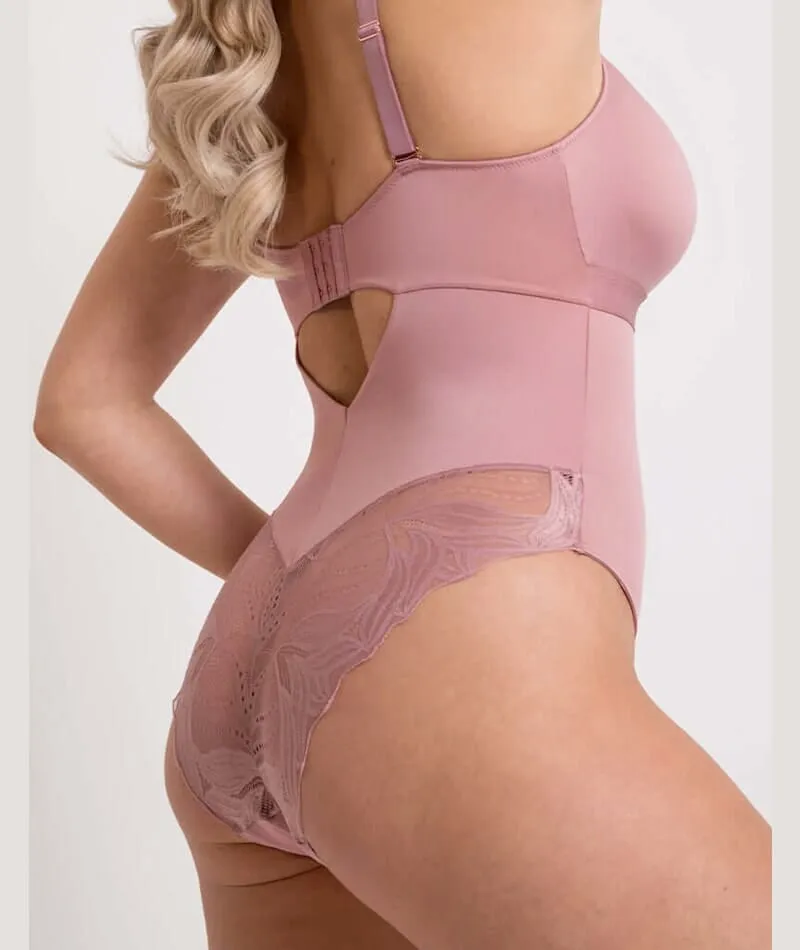 Scantilly Indulgence Stretch Lace Bodysuit - Dusty Rose