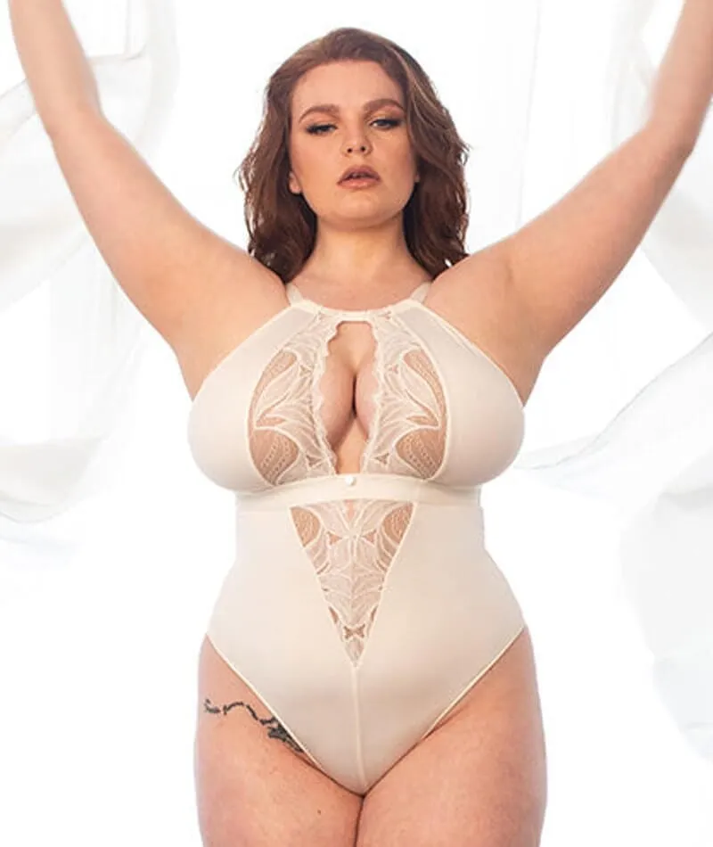 Scantilly Indulgence Stretch Lace Bodysuit - Ivory