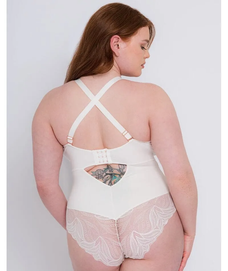 Scantilly Indulgence Stretch Lace Bodysuit - Ivory