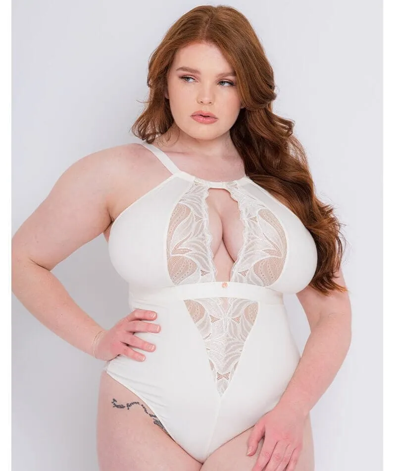 Scantilly Indulgence Stretch Lace Bodysuit - Ivory