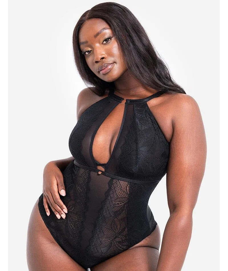 Scantilly Opulence Stretch Lace Bodysuit - Black