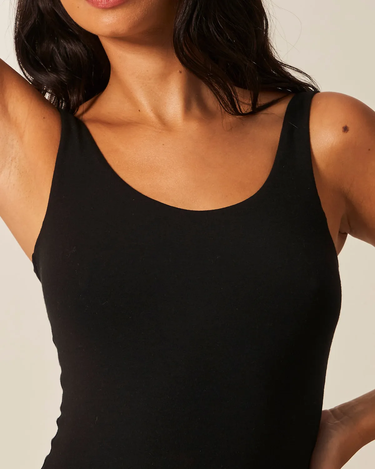 Scoop Back Bodysuit - Black