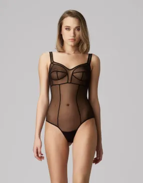 Sculpt Sheer Bodysuit Black