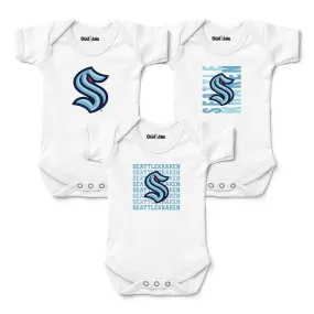 Seattle Kraken 3-Pack Bodysuits