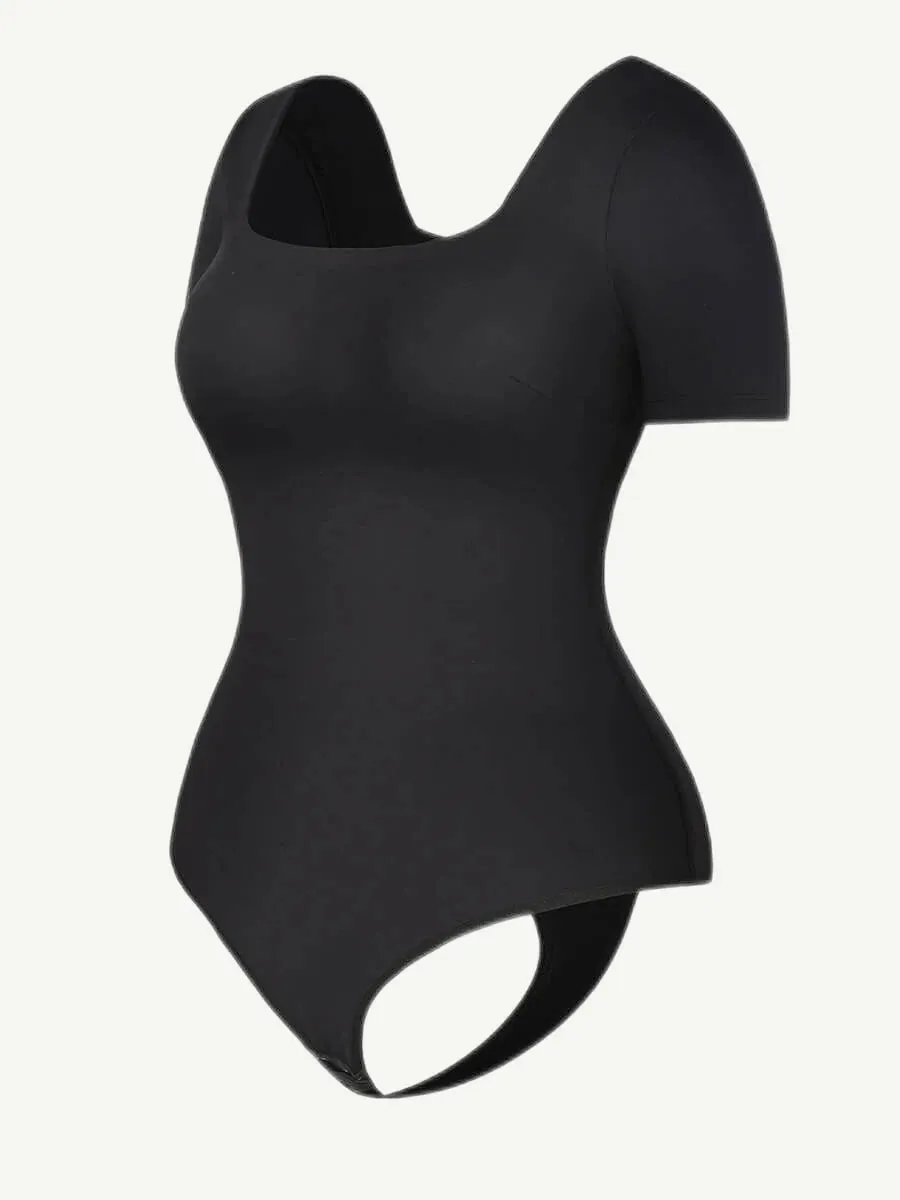 Shaping Square Neck Short Sleeve Bodysuit