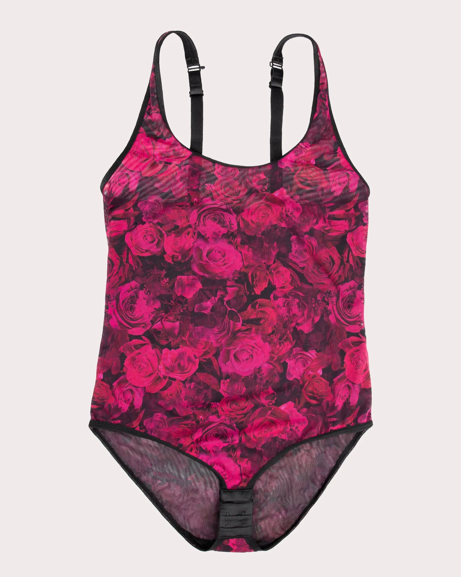 Sheer Mesh Bodysuit - Dramatic Roses