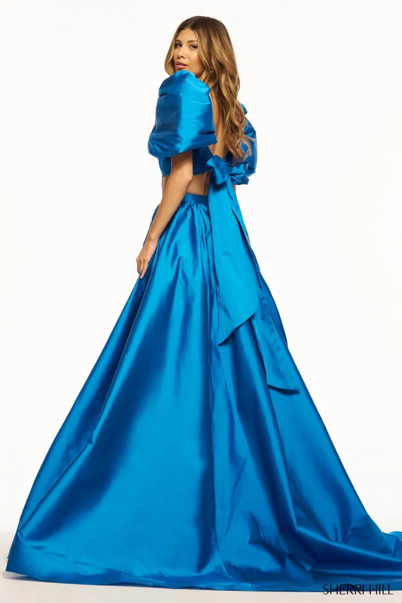 Sherri Hill Two Piece Balloon Sleeve Dress 55630