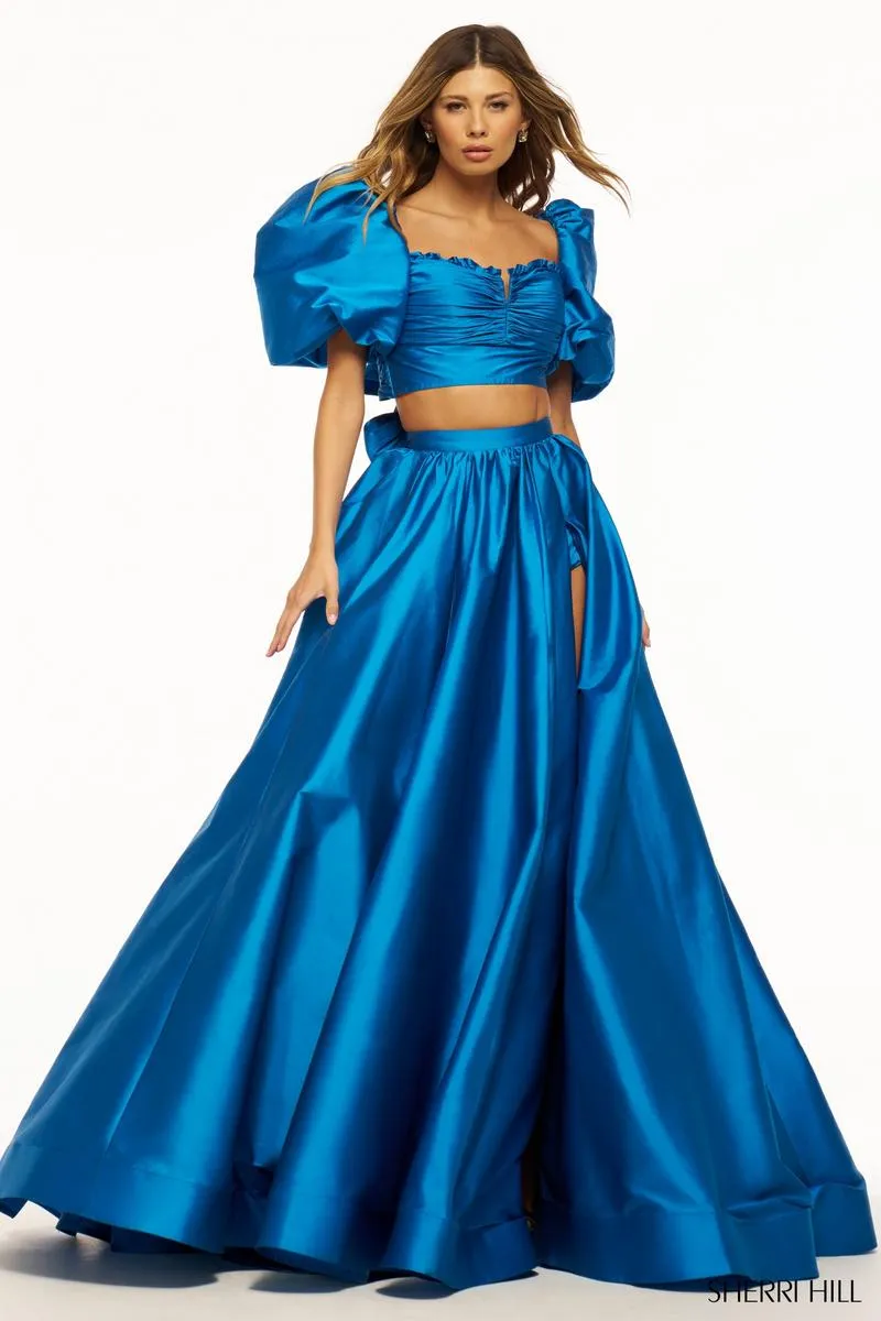 Sherri Hill Two Piece Balloon Sleeve Dress 55630