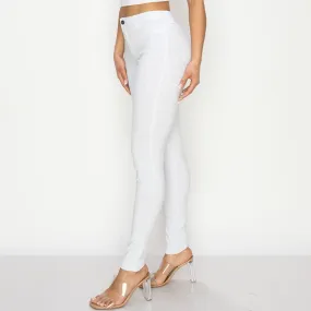 Skinny Stretch Colored Pants in White