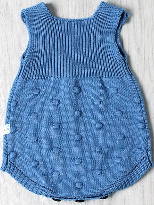 Sleeveless Knitted Wear Buttoned Baby Romper